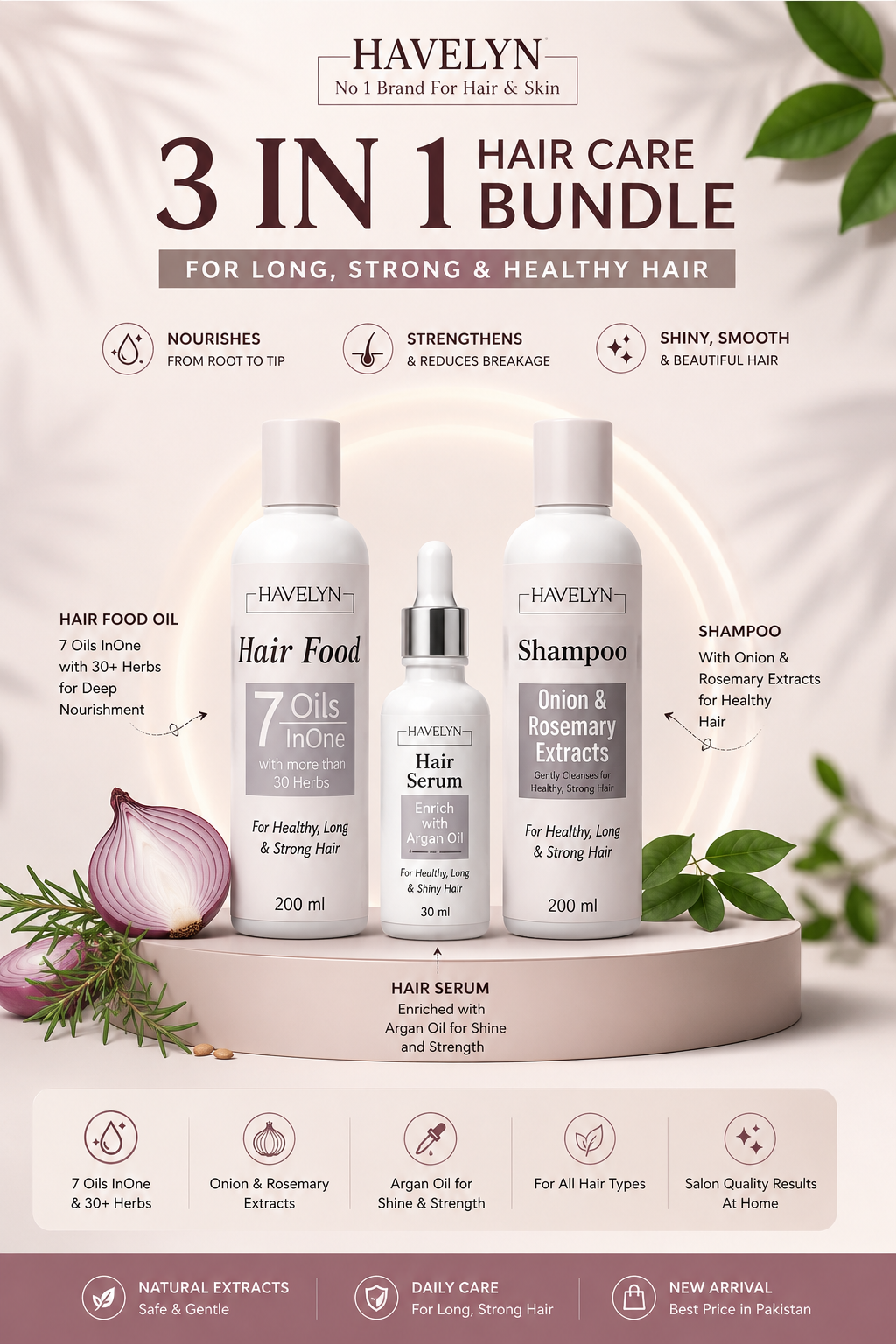 3 in 1 Hair Care Bundle for Healthy Long Hair