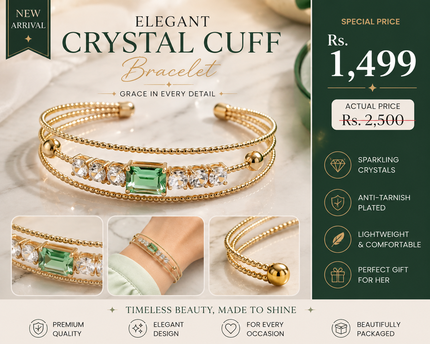 Aurora Emerald Bracelet